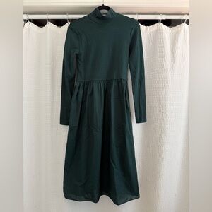 Zara Forest Green Long Sleeve Midi Dress